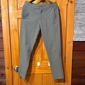 Men's lululemon Olive Green ABC Slim-Fit Trousers - Warpstreme